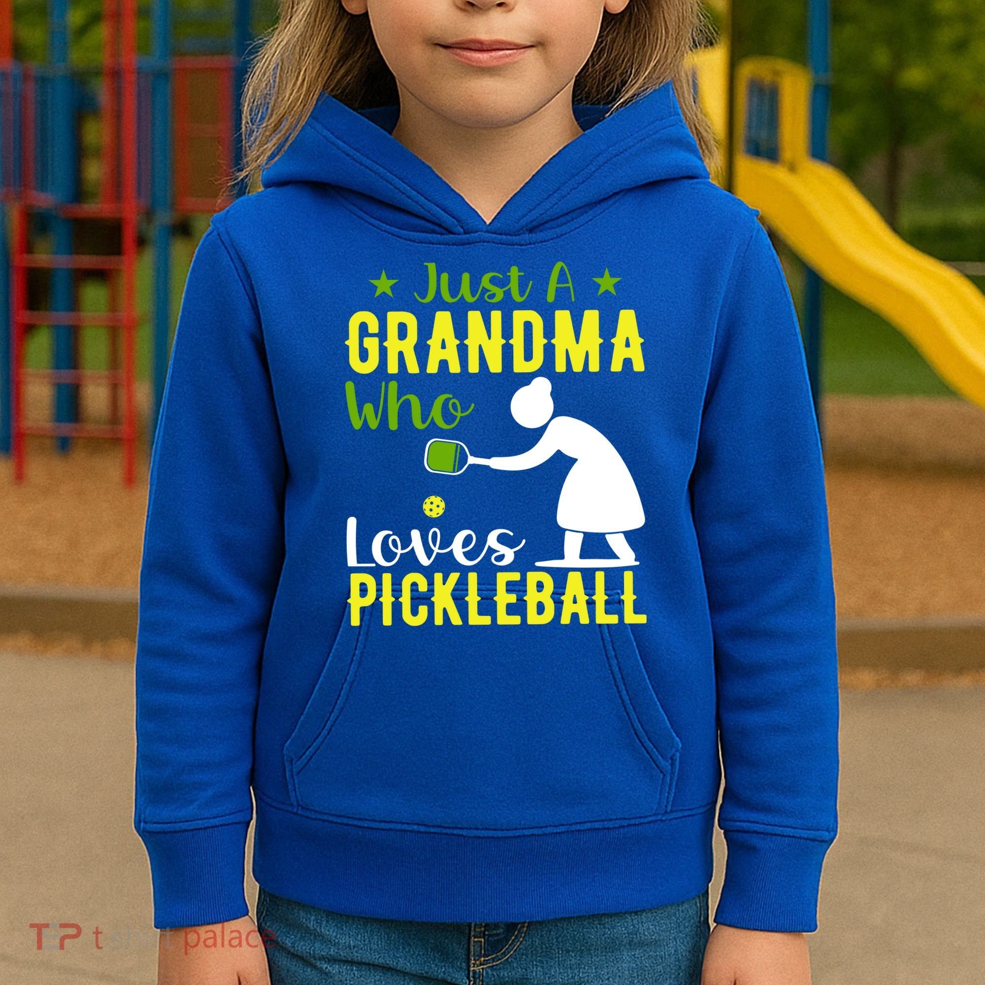 Just A Grandma Who Loves Pickleball Paddle Gift Kids Hoodie
