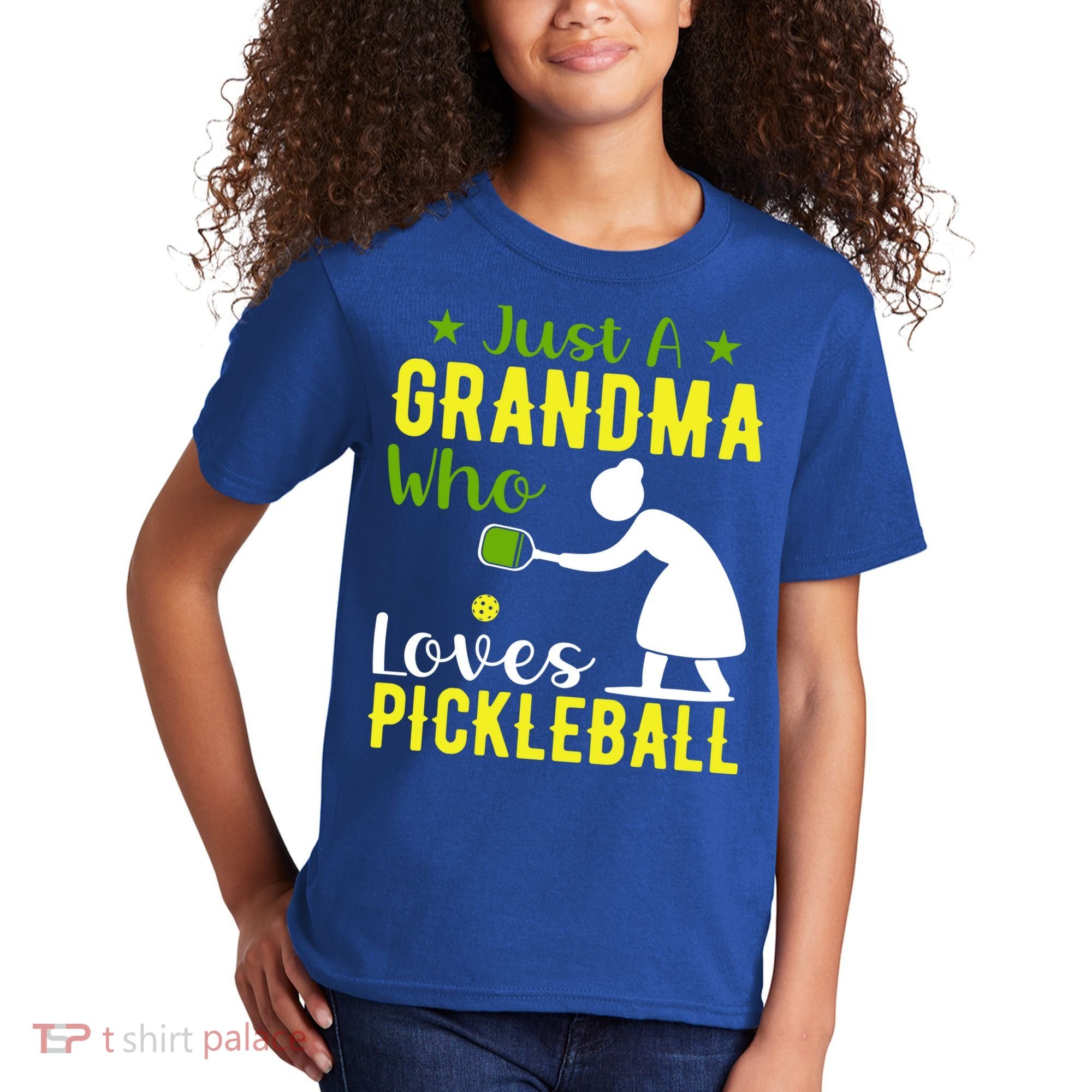 Just A Grandma Who Loves Pickleball Paddle Gift Kids T-Shirt