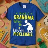 Just A Grandma Who Loves Pickleball Paddle Gift Kids T-Shirt thumb 3
