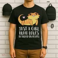 Just A Girl Who Loves Bearded Dragons Lizard Reptile T-Shirt thumb 6