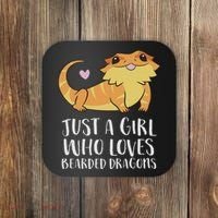 Just A Girl Who Loves Bearded Dragons Lizard Reptile Coaster thumb 0