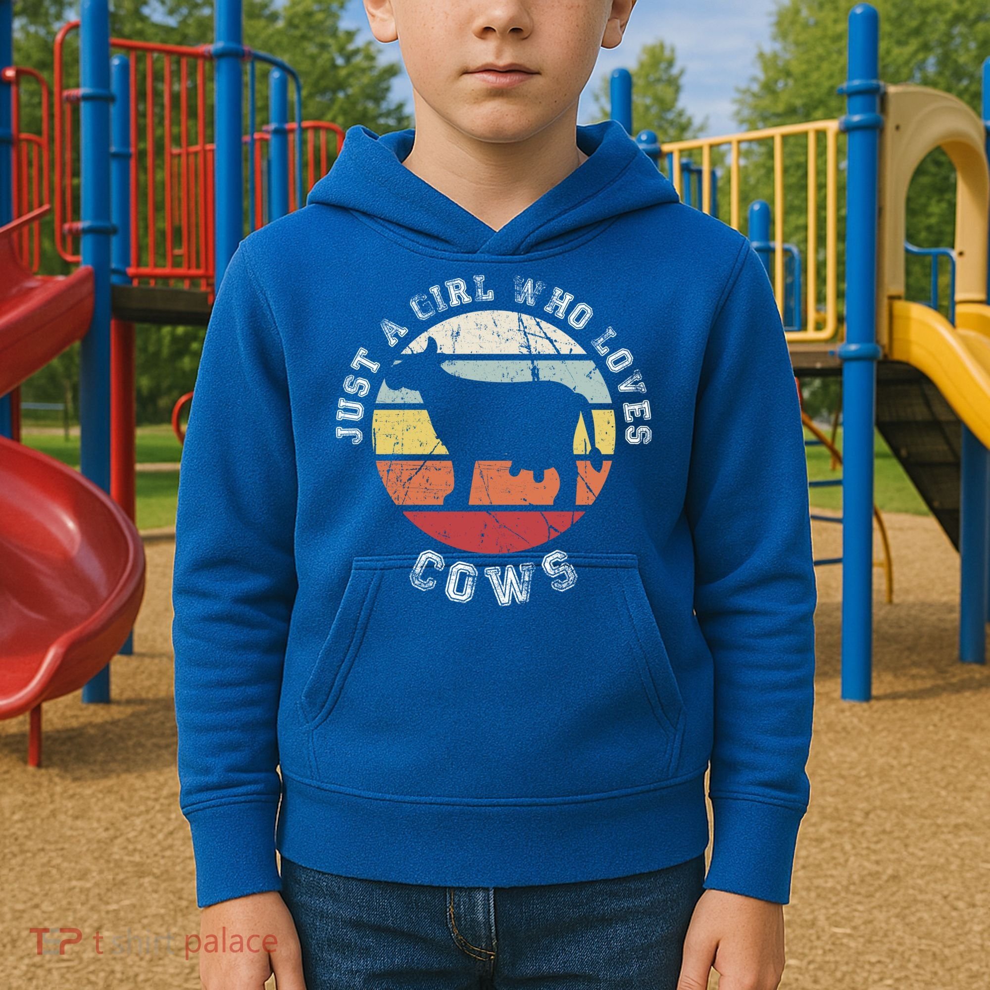 Just A Girl Who Loves Cows Gift Kids Hoodie