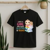 Just A Girl Who Loves Sloths And Books Sloth T-Shirt thumb 2