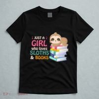 Just A Girl Who Loves Sloths And Books Sloth T-Shirt thumb 5