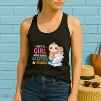 Just A Girl Who Loves Sloths And Books Sloth Women's Tank Top thumb 2