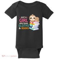 Just A Girl Who Loves Sloths And Books Sloth Baby Bodysuit thumb 0