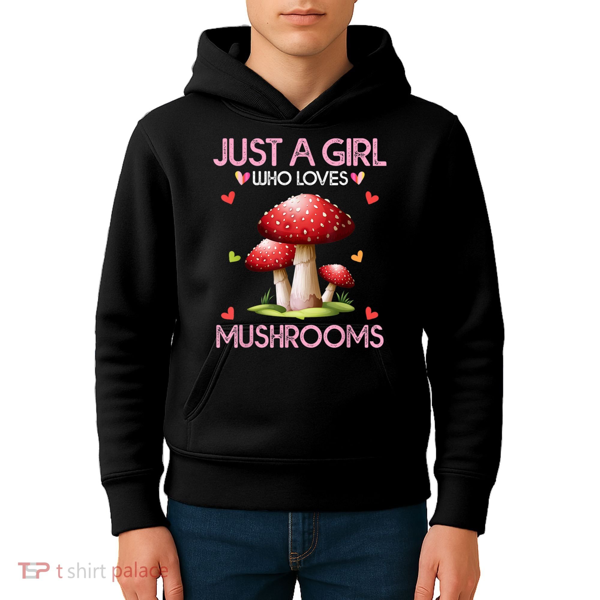 Just A Girl Who Loves Mushroom Hunting Kids Hoodie
