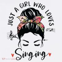 Just A Girl Who Loves Singing Hair Bun Gifts For Singer T-Shirt thumb 7