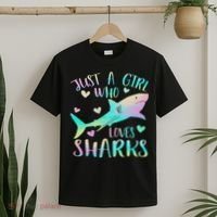 Just A Girl Who Loves Sharks Cute Shark Lover Themed T-Shirt thumb 2