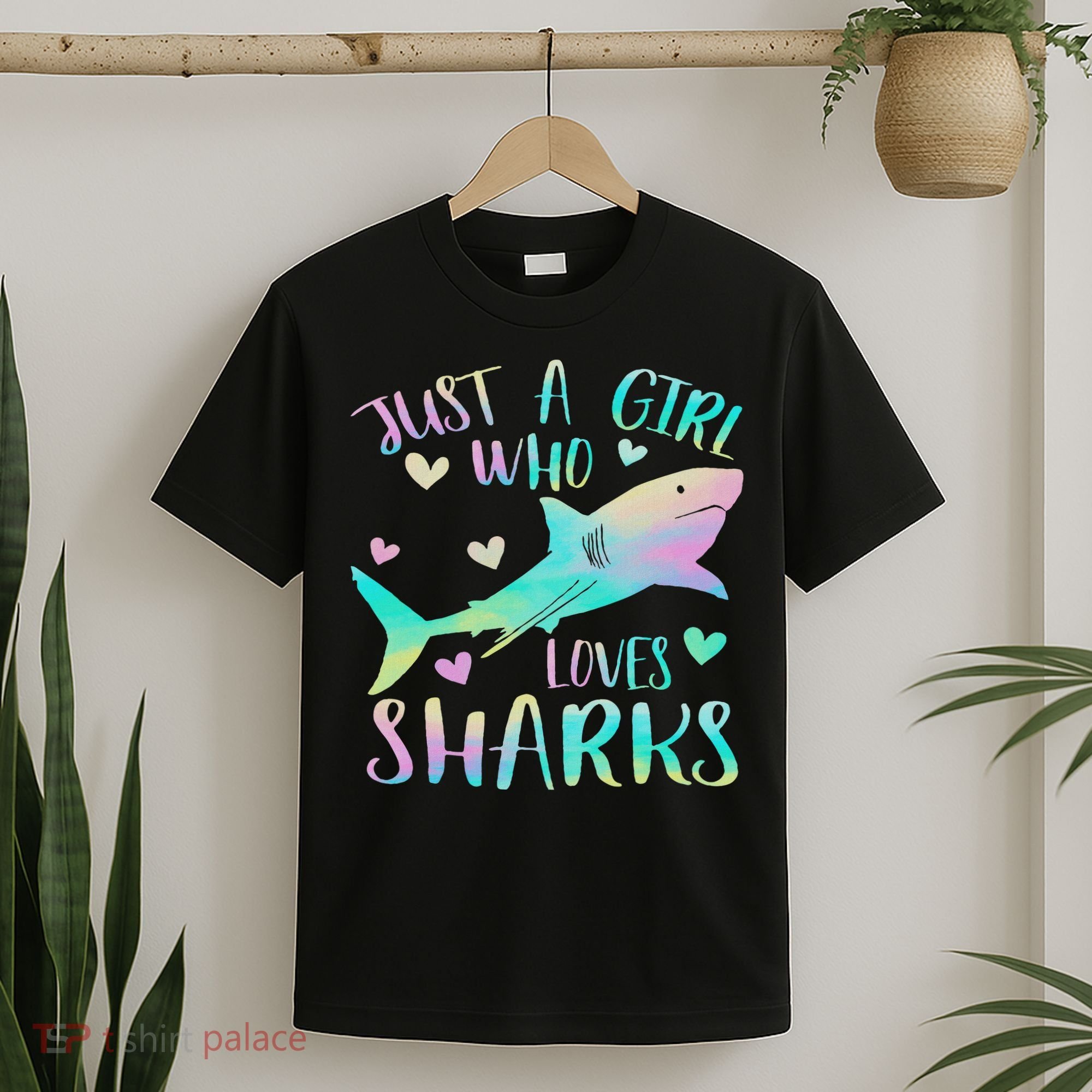 Just A Girl Who Loves Sharks Cute Shark Lover Themed T-Shirt