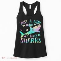 Just A Girl Who Loves Sharks Cute Shark Lover Themed Women's Tank Top thumb 0