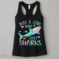 Just A Girl Who Loves Sharks Cute Shark Lover Themed Women's Tank Top thumb 3
