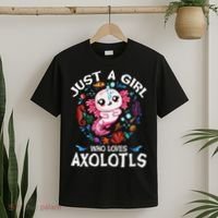 Just A Girl Who Loves Axolotls Cute Axolotl T-Shirt thumb 2