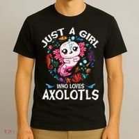 Just A Girl Who Loves Axolotls Cute Axolotl T-Shirt thumb 3