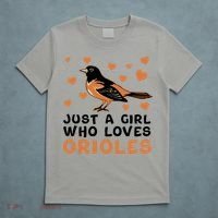 Just A Girl Who Loves Orioles Birds Oriole Lovers T-Shirt thumb 5