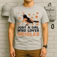 Just A Girl Who Loves Orioles Birds Oriole Lovers T-Shirt thumb 6