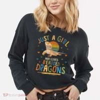 Just A Girl Who Loves Bearded Dragons Cropped Pullover Crew thumb 2