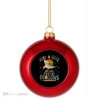 Just A Girl Who Loves Bearded Dragons Plastic Christmas Ball Ornament thumb 0