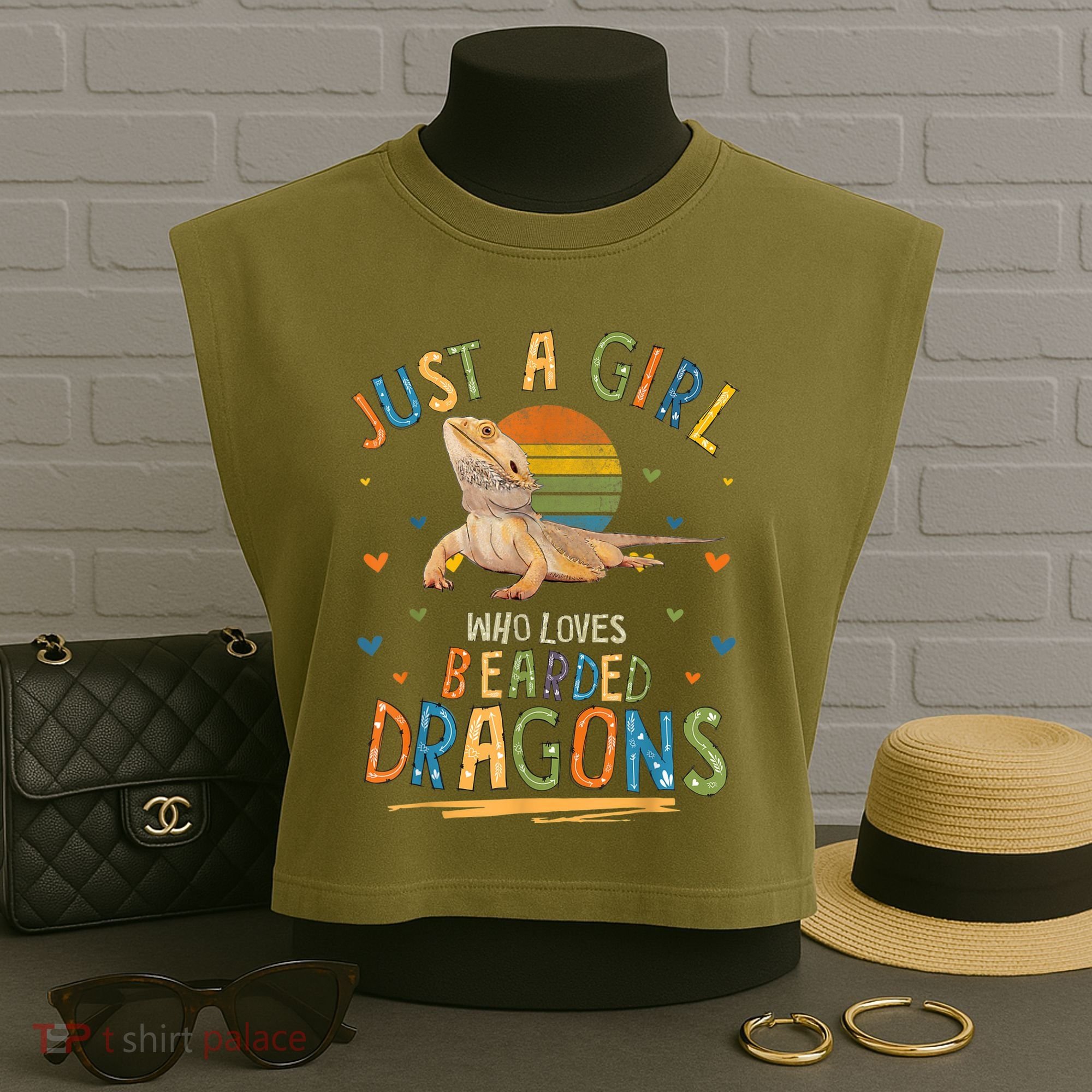 Just A Girl Who Loves Bearded Dragons Garment-Dyed Women's Muscle Tee