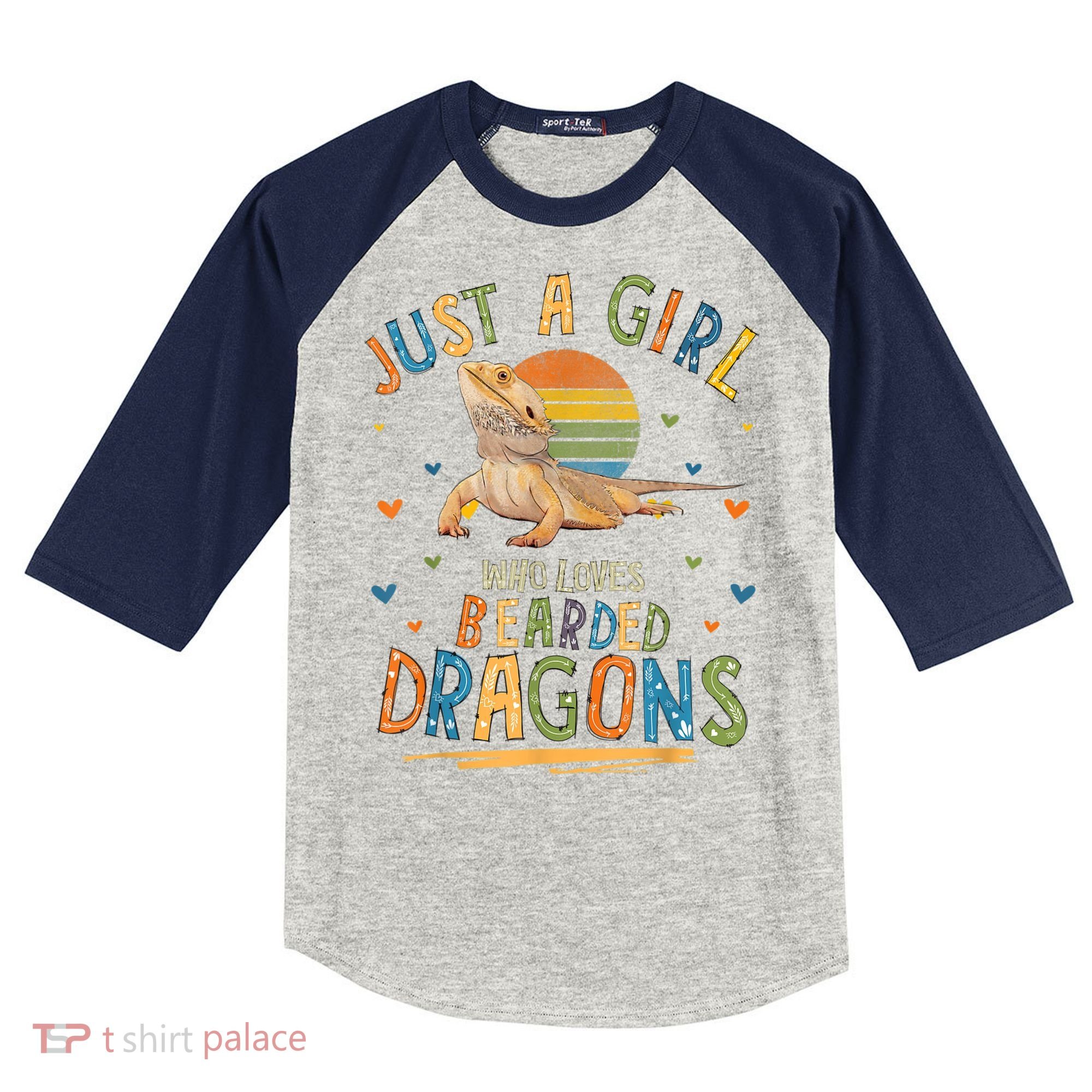 Just A Girl Who Loves Bearded Dragons Kids Colorblock Raglan Jersey