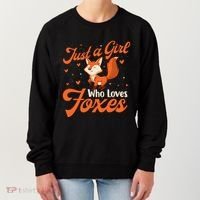 Just A Girl Who Loves Foxes Fox Lover Zookeeper Women's Sweatshirt thumb 0