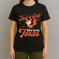 Just A Girl Who Loves Foxes Fox Lover Zookeeper T-Shirt thumb 4