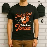 Just A Girl Who Loves Foxes Fox Lover Zookeeper T-Shirt thumb 6
