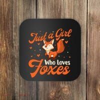 Just A Girl Who Loves Foxes Fox Lover Zookeeper Coaster thumb 0
