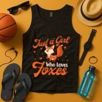 Just A Girl Who Loves Foxes Fox Lover Zookeeper Tank Top thumb 4
