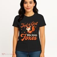 Just A Girl Who Loves Foxes Fox Lover Zookeeper Women's T-Shirt thumb 4