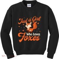 Just A Girl Who Loves Foxes Fox Lover Zookeeper Kids Sweatshirt thumb 0