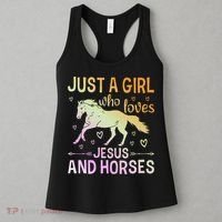 Just A Girl Who Loves Jesus And Horses Women's Tank Top thumb 3