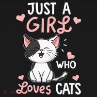 Just A Girl Who Loves Cats Cute Cat Lover Gifts T-Shirt thumb 7