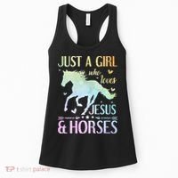 Jesus And Horses Horse Gifts Women's Tank Top thumb 0