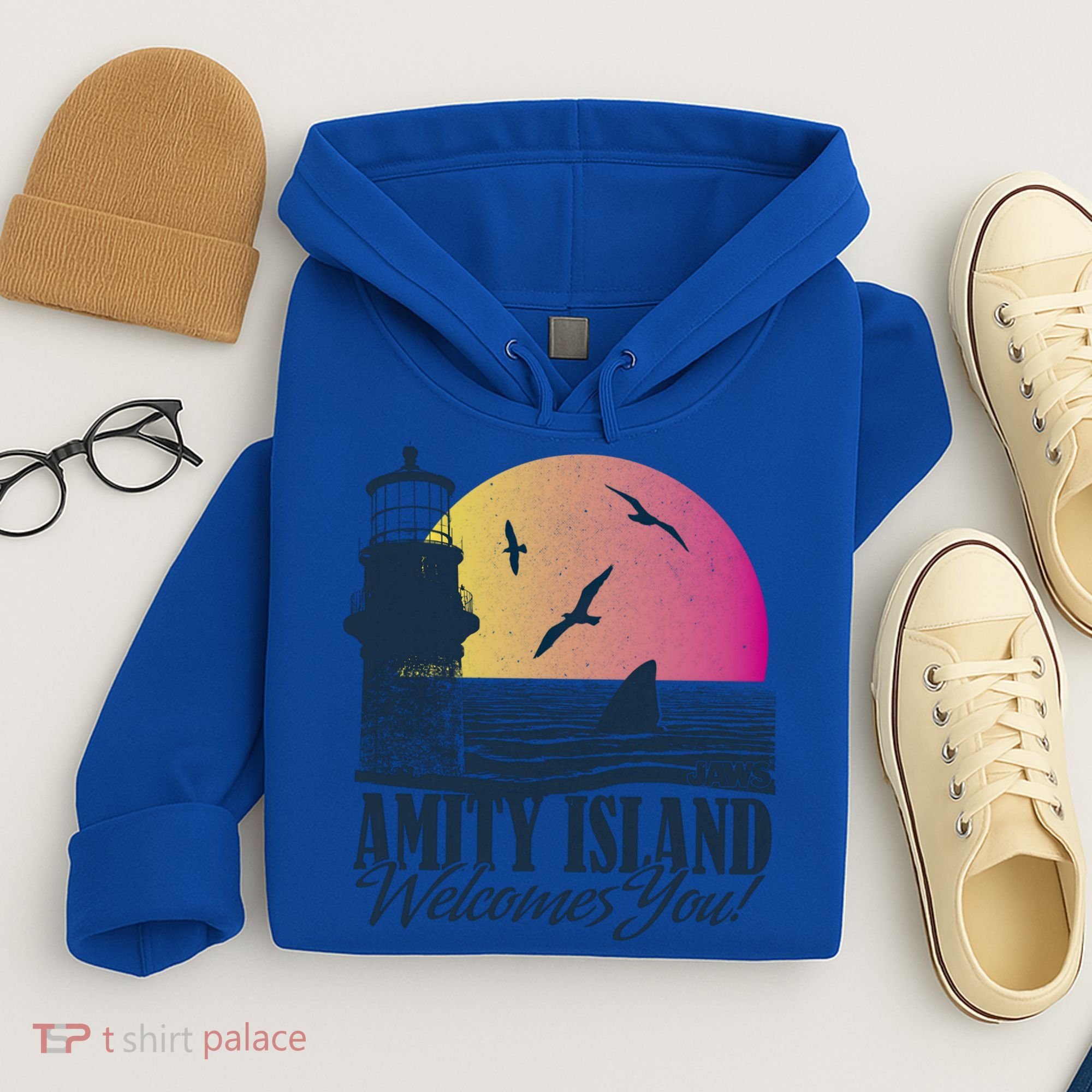Jaws Amity Island Welcomes You Sunset Great Gift Hoodie