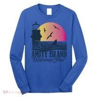 Jaws Amity Island Welcomes You Sunset Great Gift Long Sleeve Shirt thumb 0
