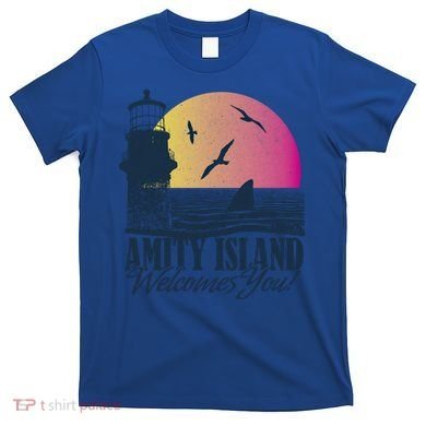 Jaws Amity Island Welcomes You Sunset Great Gift T-Shirt