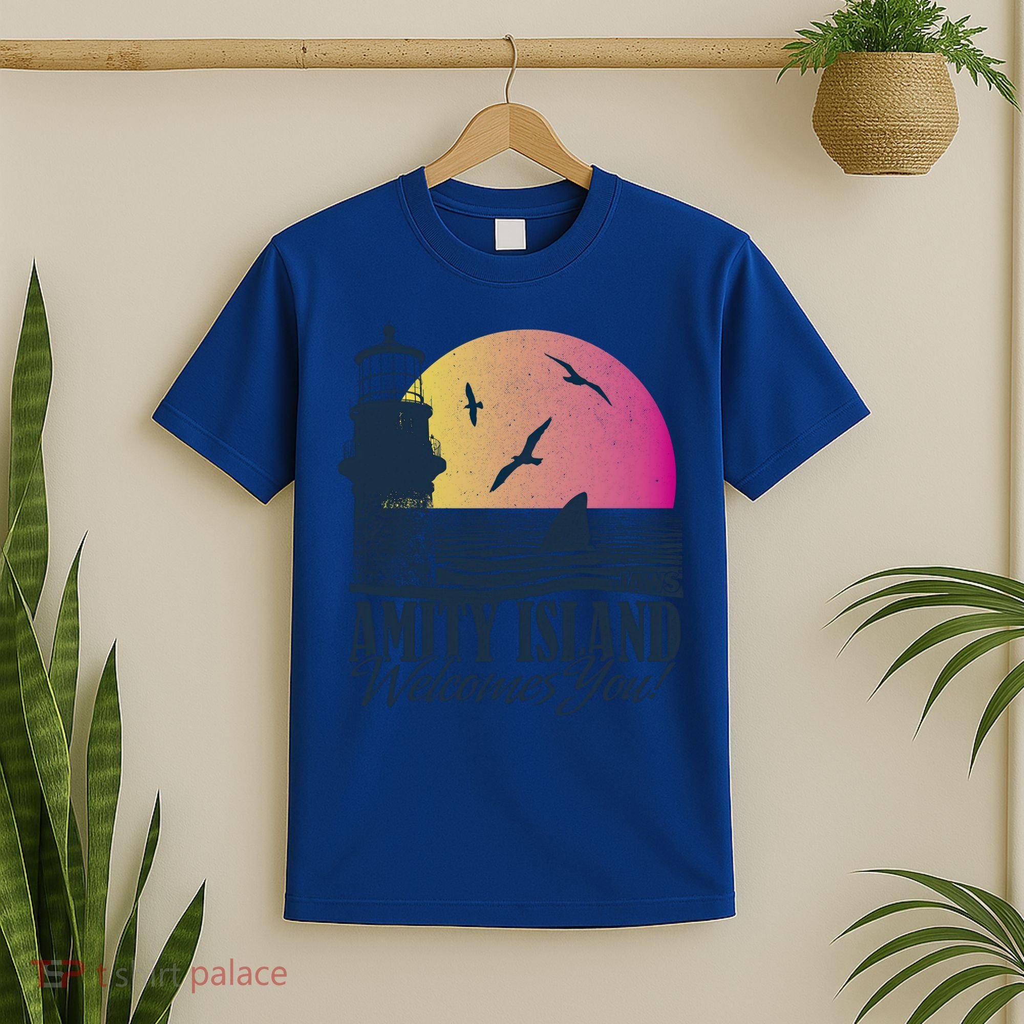 Jaws Amity Island Welcomes You Sunset Great Gift T-Shirt