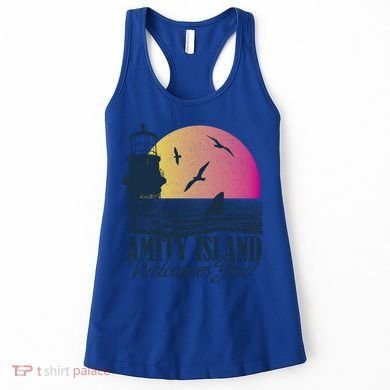 Jaws Amity Island Welcomes You Sunset Great Gift Women's Tank Top