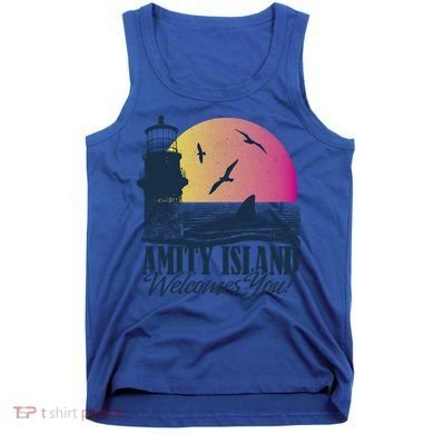 Jaws Amity Island Welcomes You Sunset Great Gift Tank Top