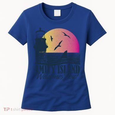 Jaws Amity Island Welcomes You Sunset Great Gift Women's T-Shirt