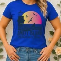 Jaws Amity Island Welcomes You Sunset Great Gift Women's T-Shirt thumb 2