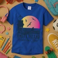 Jaws Amity Island Welcomes You Sunset Great Gift Kids T-Shirt thumb 3
