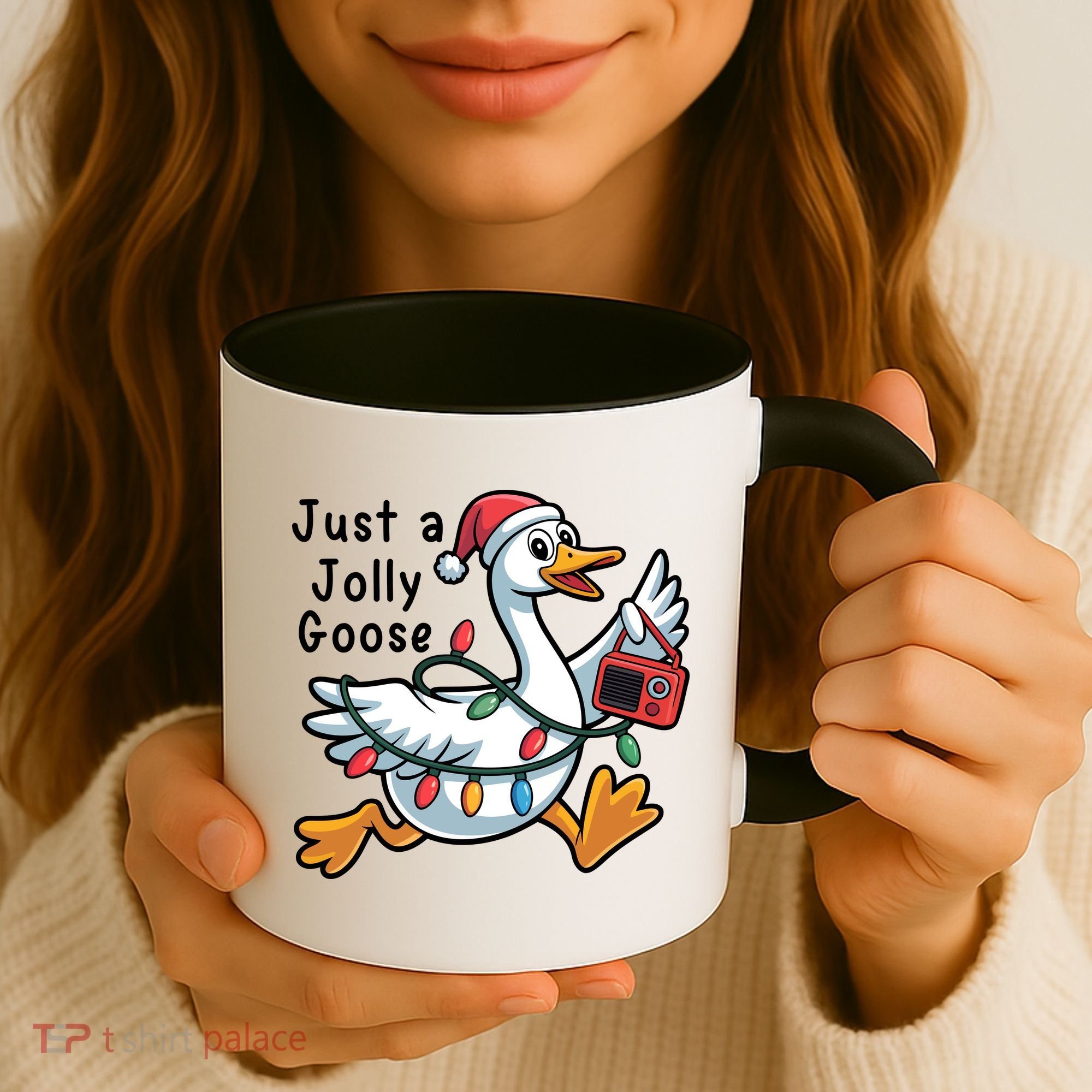 Just A Jolly Goose Christmas Coffee Mug