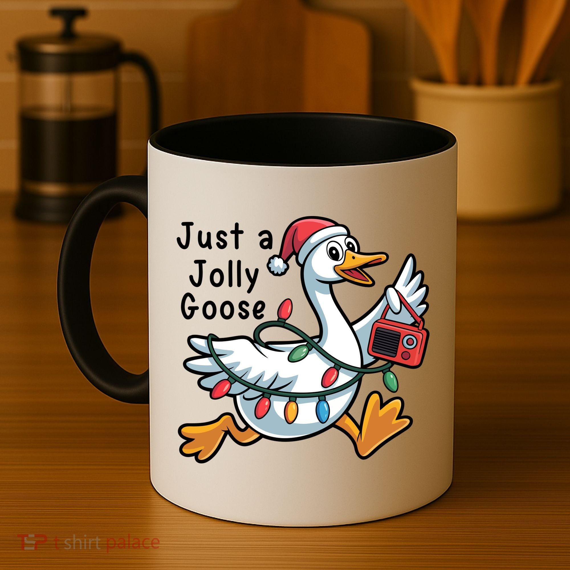 Just A Jolly Goose Christmas Coffee Mug