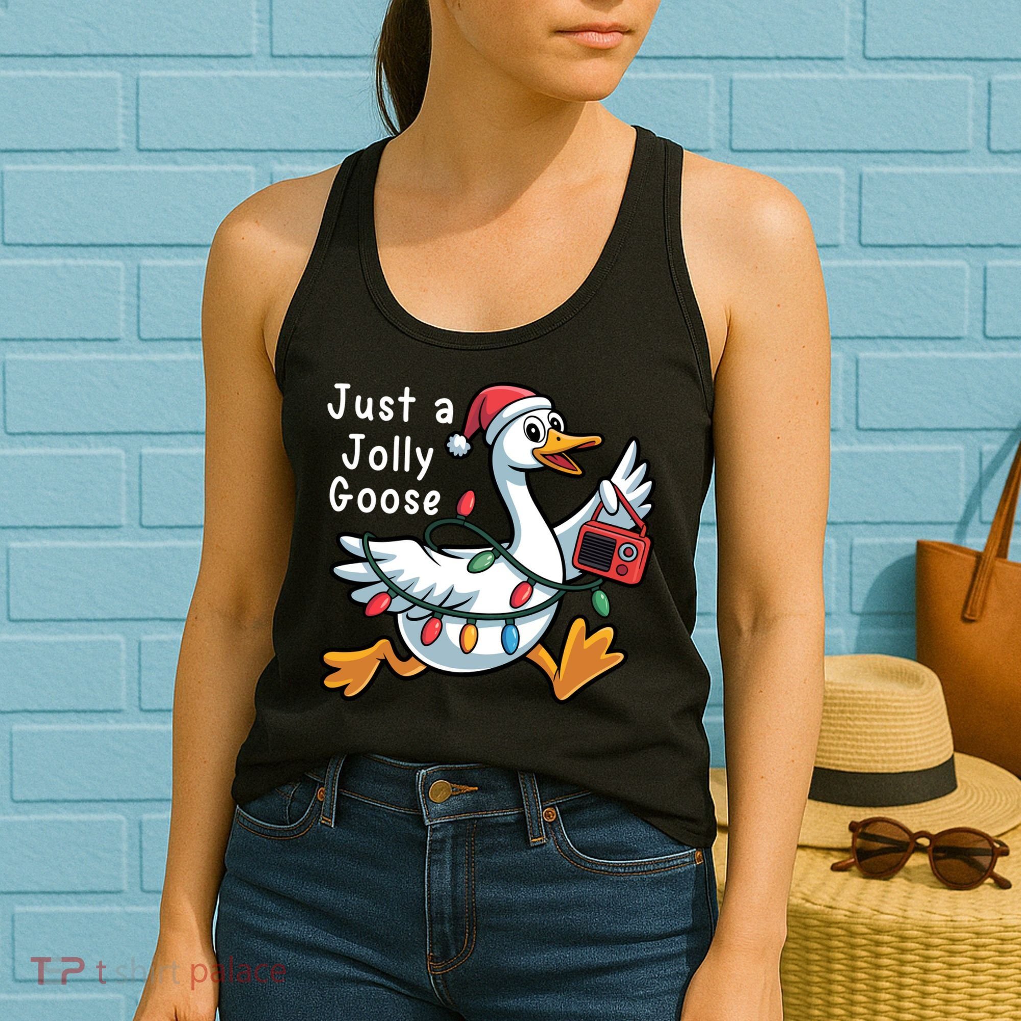 Just A Jolly Goose Christmas Women's Tank Top