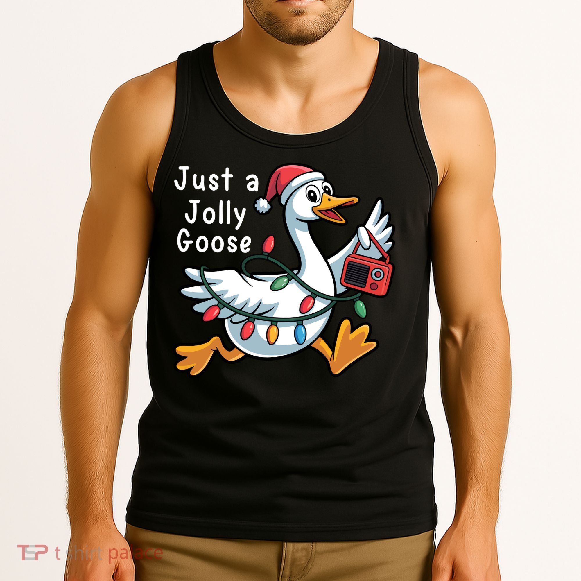 Just A Jolly Goose Christmas Tank Top