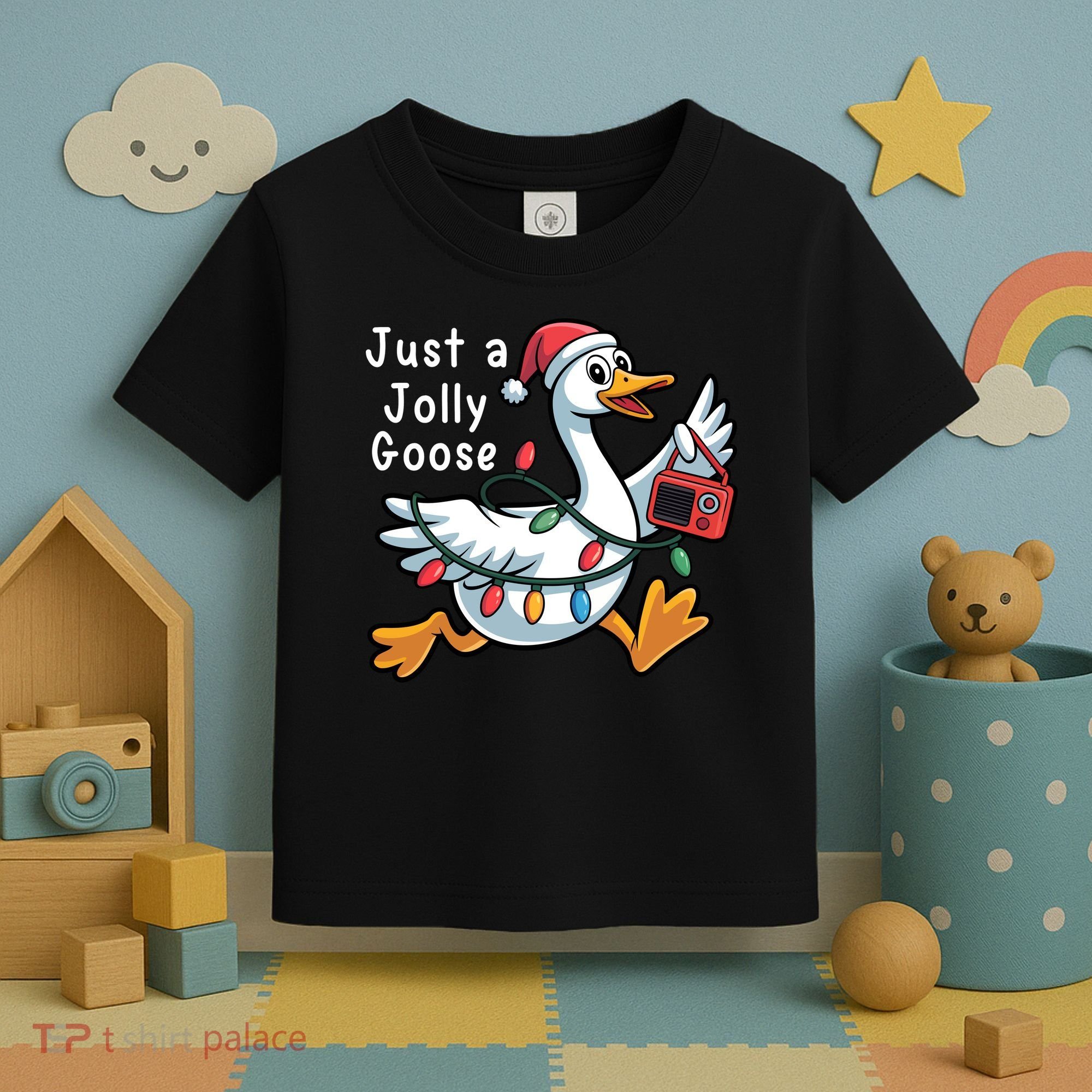 Just A Jolly Goose Christmas Toddler T-Shirt