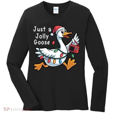 Just A Jolly Goose Christmas Women's Long Sleeve Shirt