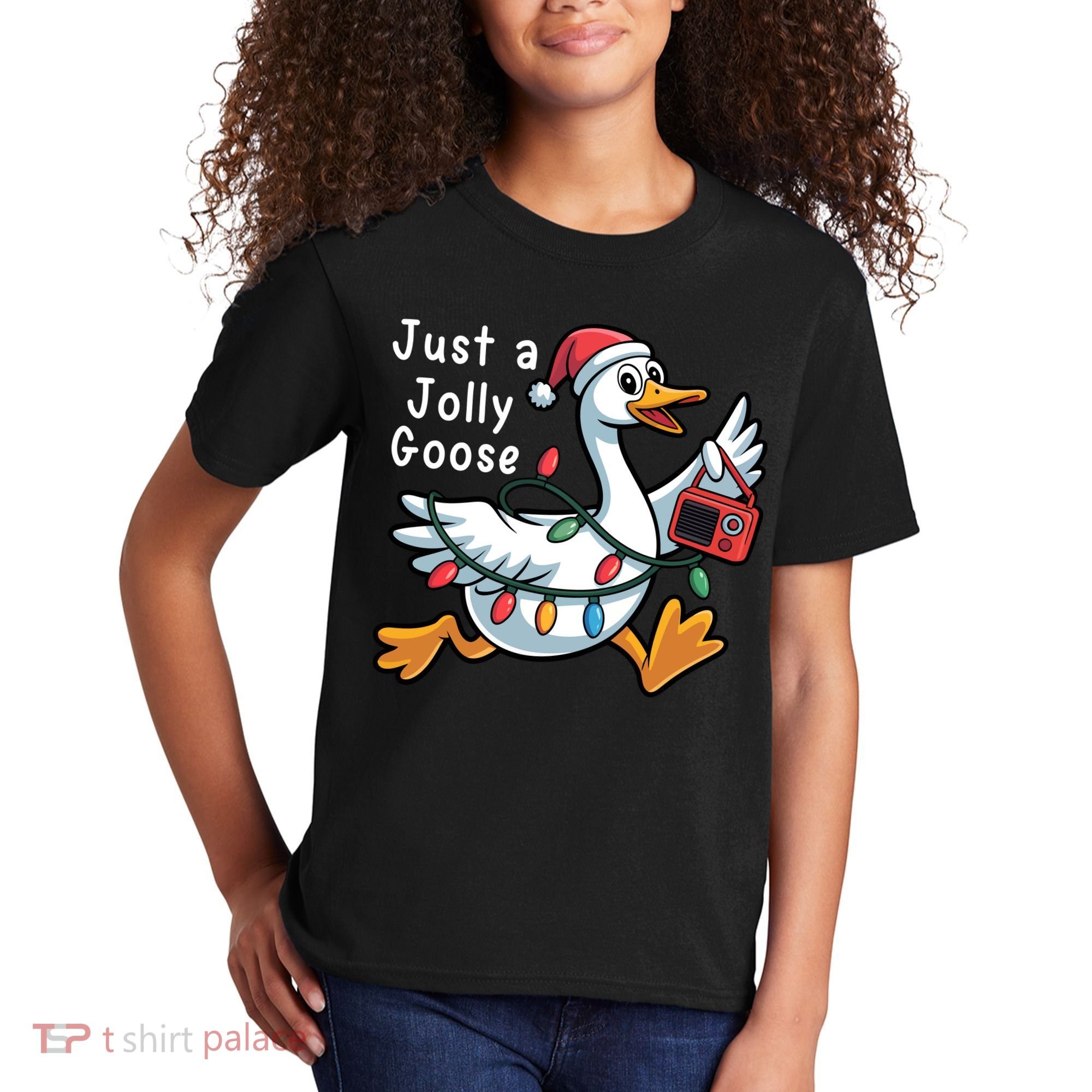 Just A Jolly Goose Christmas Kids T-Shirt